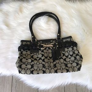 Coach Black and Grey Signature Purse